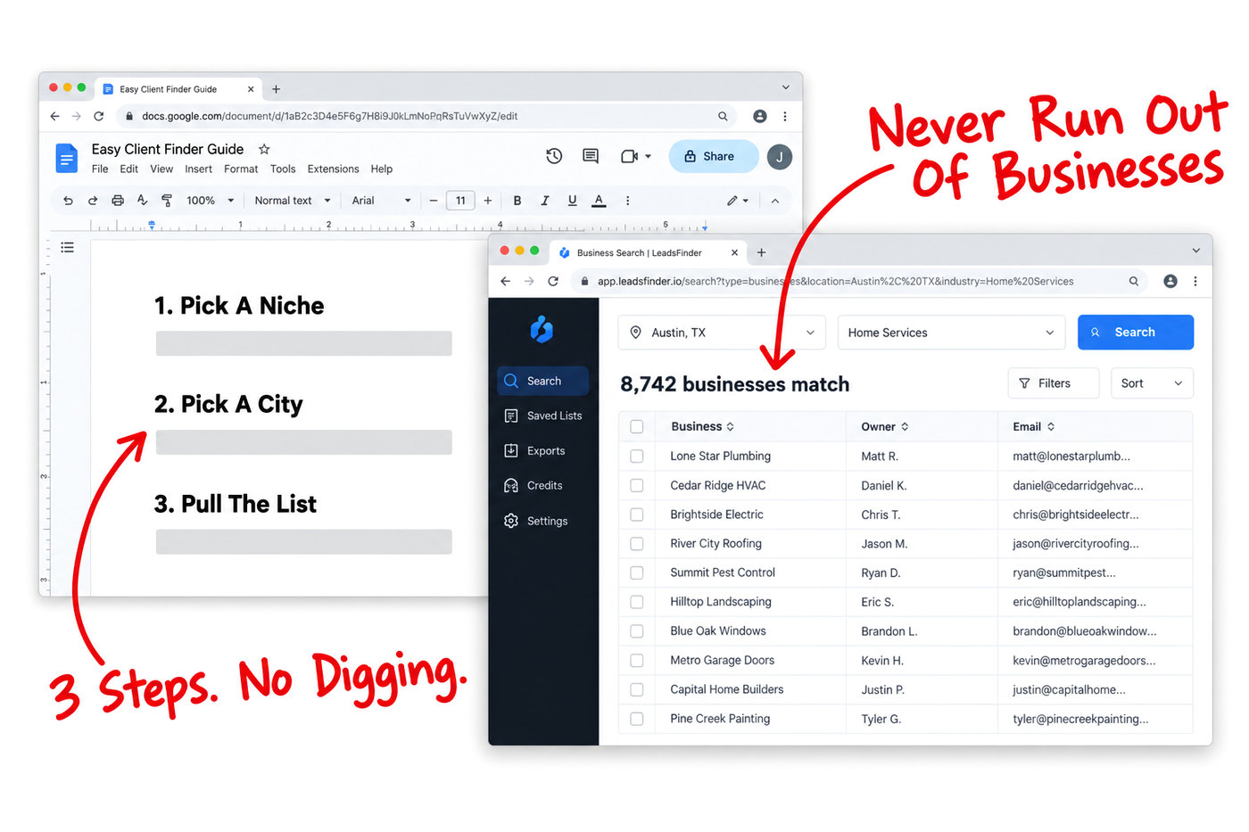 Bonus: the Easy Client Finder Guide in three steps